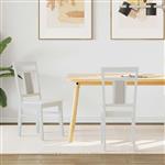 vidaXL Eetkamerstoel 2 pcs Wit Massief Rubberhout
