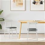 vidaXL Eetkamerstoel 2 pcs Wit en Grijs Massief Rubberhout