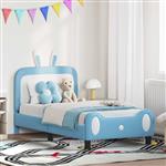 vidaXL Bedframe voor kinderen met hoofdbord Blauw 80 x 160 cm PU