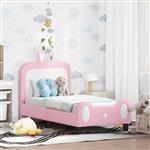 vidaXL Peuterbedframe met hoofdbord met hoofdeinde Roze 70 x 140 cm PU