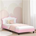 vidaXL Bedframe voor kinderen met hoofdbord Roze 90 x 190 cm PU