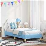 vidaXL Bedframe voor kinderen met hoofdbord Blauw 80 x 160 cm PU