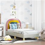 vidaXL Peuterbedframe met hoofdbord Crème 70 x 140 cm Fluweel