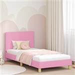 vidaXL Bedframe voor kinderen met hoofdbord Roze 80 x 200 cm Stof