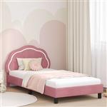 vidaXL Bedframe voor kinderen met hoofdbord Roze 80 x 200 cm Fluweel