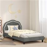 vidaXL Bedframe voor kinderen met hoofdbord Donkergrijs 80 x 200 cm