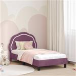 vidaXL Bedframe voor kinderen met hoofdbord Paars 80 x 160 cm Fluweel