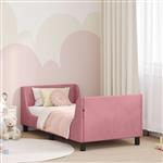 vidaXL Bedframe voor kinderen met hoofdbord Roze 80 x 160 cm Fluweel