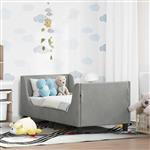 vidaXL Peuterbedframe met hoofdbord Lichtgrijs 70 x 140 cm Fluweel