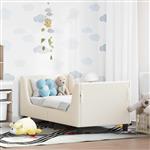 vidaXL Peuterbedframe met hoofdbord Crème 70 x 140 cm Schapenstof
