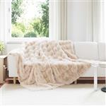 vidaXL Neppels Konijnenbont Deken Beige 240 x 270 cm Polyester