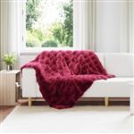 vidaXL Antislip deken van imitatie konijnenbont Olite Bordeaux Rood