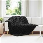 vidaXL Neppels Konijnenbont Deken Zwart 150 x 220 cm Polyester