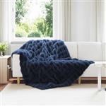 vidaXL Neppels Konijnenbont Deken Marineblauw 150 x 220 cm Polyester