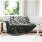 vidaXL Neppels Konijnenbont Deken Donkergrijs 220 x 240 cm Polyester