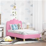 vidaXL Peuterbedframe met hoofdbord Roze 70 x 140 cm Stof