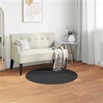 vidaXL Antislip neplederen konijnenbont vloerkleed Olite Zwart Ø 80 cm
