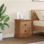 vidaXL Nachtkastje met lade Naturel 40 x 30 x 50 cm Massief Teakhout