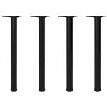 vidaXL Tafelpoten in hoogte verstelbaar zwart 710 mm 4 st