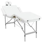 vidaXL Massagetafel inklapbaar met aluminium frame (vier delen / crèmewit)