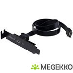 Akasa Low Profile PCI Bracket Adapter USB 3.1 Typ C - zwart