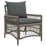 vidaXL Tuinstoel met kussen Grijs 73 x 61 x 77 cm poly rattan