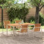 vidaXL EetTafel Bruin 150 x 90 x 75 cm Massief Teakhout