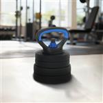 vidaXL 2-in-1 Halter-Barbell Set 30kg Zwart en Blauw