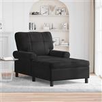 vidaXL Chaise Lounge met kussen Zwart 91 x 157 x 91 cm Fluweel