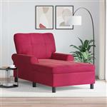 vidaXL Chaise Lounge met kussen Wijnrood 91 x 157 x 91 cm Fluweel