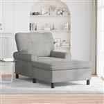vidaXL Chaise Lounge met kussen Lichtgrijs 91 x 157 x 91 cm Fluweel