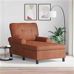 vidaXL Chaise Lounge met kussen Bruin 91 x 157 x 91 cm Nep Leer