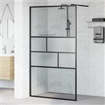 vidaXL Inloop Douche Wand Zwart 115 x 195 x 0,5 cm Glas en Aluminium
