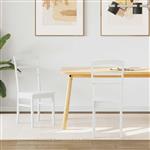 vidaXL Eetkamerstoel 2 pcs Wit Massief Rubberhout