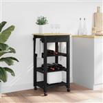 vidaXL Keuken Trolley Effen Zwart 88,5 x 40 x 48 cm