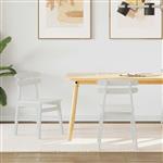 vidaXL Eetkamerstoel 2 pcs Wit Massief Rubberhout