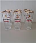 6 Vintage Dortmunder Union Bierglazen