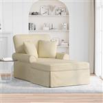 vidaXL Chaise Lounge met Rok met kussen Crème 91 x 157 x 91 cm Stof