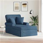 vidaXL Chaise Lounge met Rok met kussen Blauw 91 x 157 x 91 cm Stof