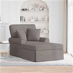 vidaXL Chaise Lounge met Rok met kussen Taupe 91 x 157 x 91 cm Stof