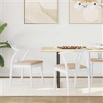 vidaXL Eetkamerstoel 2 pcs Wit en Bruin Massief Rubberhout