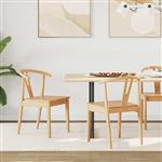 vidaXL Eetkamerstoel 2 pcs Naturel Massief Rubberhout