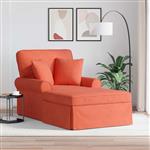 vidaXL Chaise Lounge met Rok met kussen 3 pcs Rood-oranje Katoen Stof