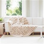 vidaXL Antislip nep konijnenbont deken Olite 4 pcs Beige 150 x 220 cm