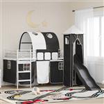 vidaXL Loftbed voor Kids Wit en zwart 80 x 200 cm Metaal