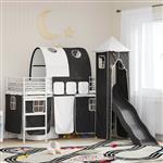 vidaXL Loftbed voor Kids Wit en zwart 75 x 190 cm Metaal
