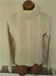 Lindegroene Kabeltrui met Rolkraag in Angora 38-40