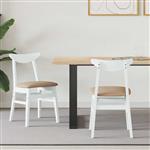 vidaXL Eettafelstoelen 2 pcs Wit 42 x 47.5 x 81 cm Massief Rubberhout