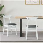 vidaXL Eettafelstoelen 2 pcs Wit 42 x 47.5 x 81 cm Massief Rubberhout