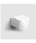 Wandtoilet Clou New Hammock 54cm Keramiek Glans Wit inclusief Zitting met Deksel